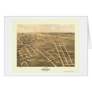 Brookfield panorama- karta för MO - 1869 Hälsningskort