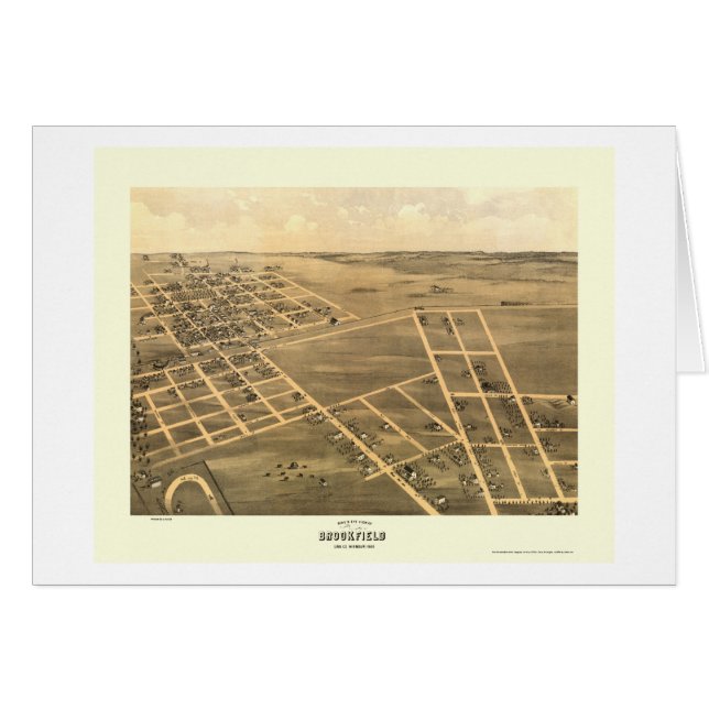 Brookfield panorama- karta för MO - 1869 Hälsningskort (Framsidan Horizontal)