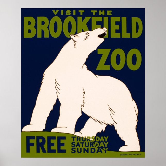 Brookfield Zoo Chicago, Illinois - Vintage affisch (Framsidan)