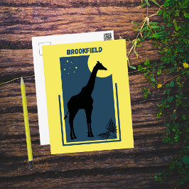 Brookfield Zoo Chicago Illinois Vintage Giraffe Vykort