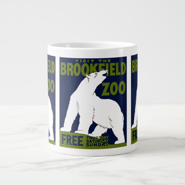 Brookfield Zoo, Federal Art Programme Poster 1936 Jumbo Mugg (Framsidan)