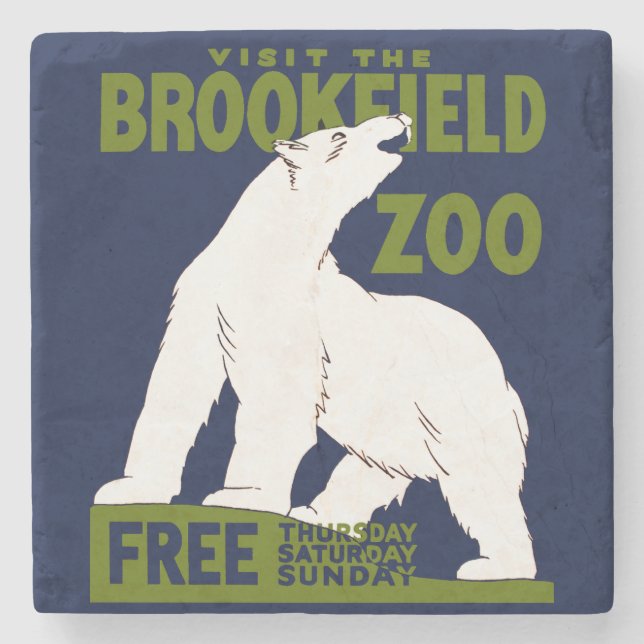 Brookfield Zoo, Federal Art Programme Poster 1936 Stenunderlägg (Framsidan)