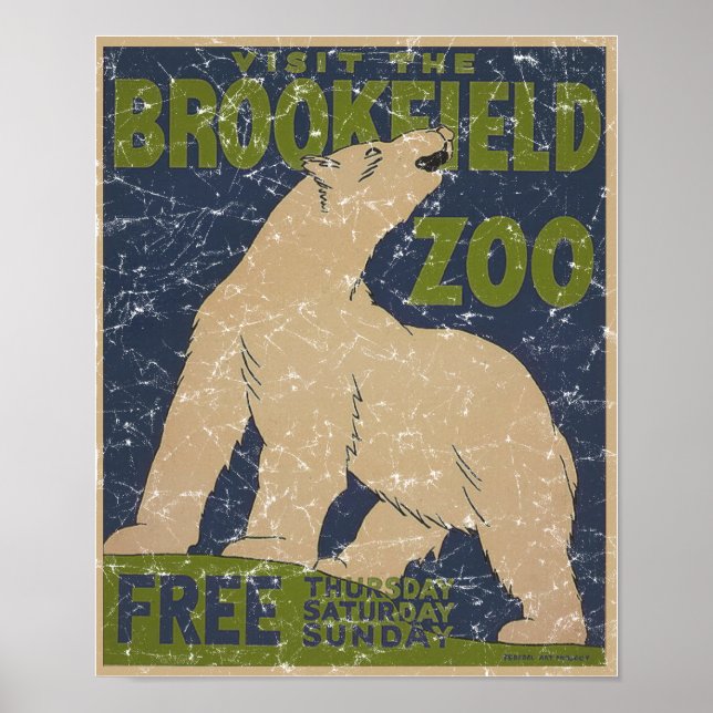 Brookfield Zoo-Polar Bear-Trast Poster (Framsidan)