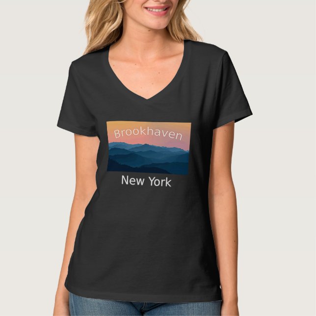 Brookhaven New York Mountain sunset hometown T Shirt (Framsida)