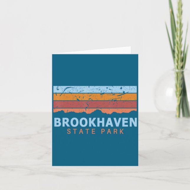 Brookhaven State Park New York Retro Cool _1  Kort (Framsida)