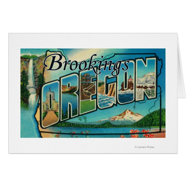 Brookings, Oregon - Stora Brev-scenen Hälsningskort (Framsidan Horizontal)