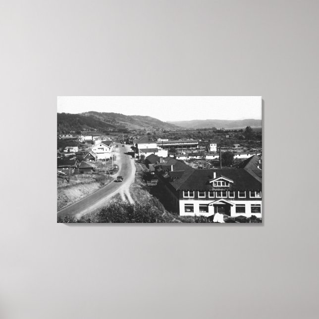 Brookings-, Oregon Town View- och Ocean Photograph Canvastryck (Framsida)