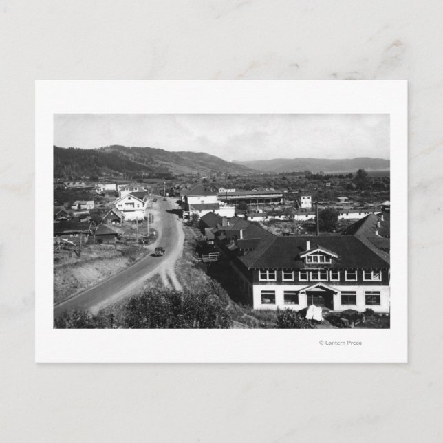 Brookings-, Oregon Town View- och Ocean Photograph Vykort (Framsida)