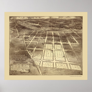 Brookland panorama- karta för DC - 1895 Poster
