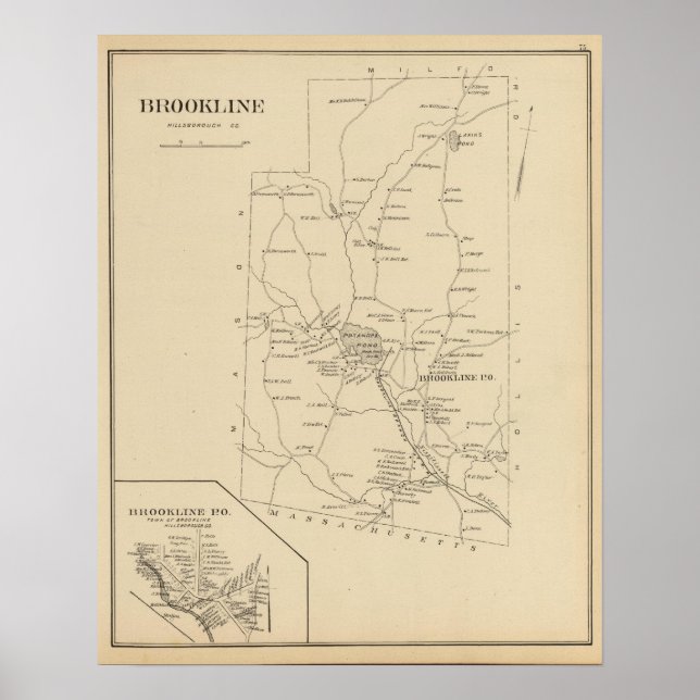 Brookline, Hillsborough Co Poster (Framsidan)