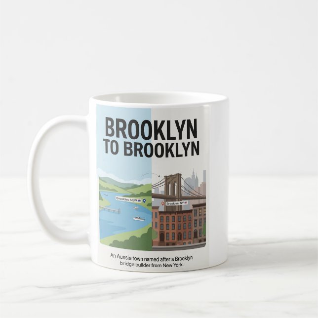 Brooklyn: Australien + New York tvillingförbindels Kaffemugg (Vänster)