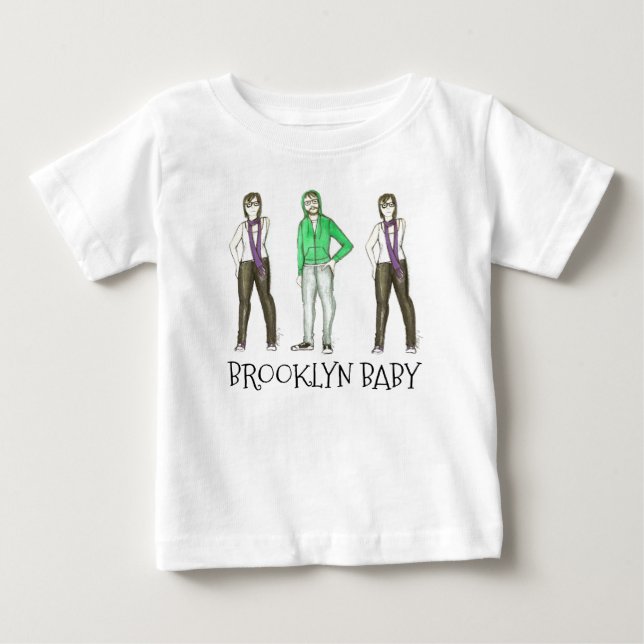 Brooklyn Baby NYC Williamsburg Hipster New York Tee (Framsida)