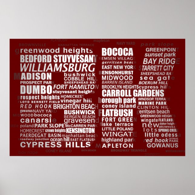 Brooklyn BK NYC Poster Skriv ut (Framsidan)