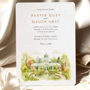 Brooklyn Botanic Garden Watercolor Bröllop Inbjudningar