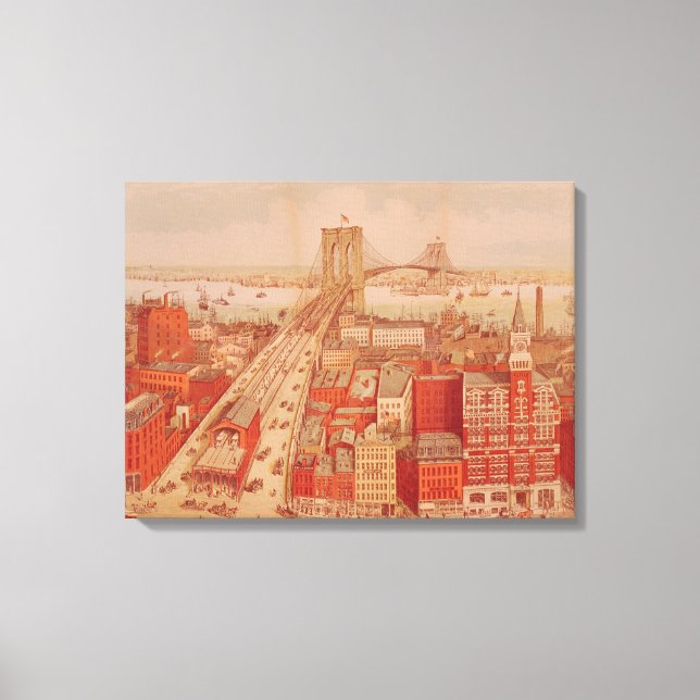 Brooklyn Bridge, 1883 Canvastryck (Framsida)