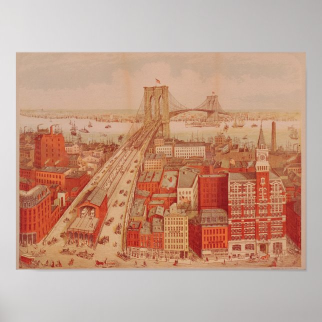 Brooklyn Bridge, 1883 Poster (Framsidan)