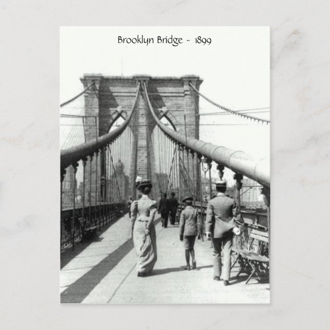 Brooklyn Bridge - 1899-vykort Vykort (Framsida)