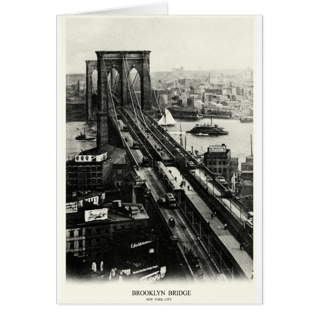 Brooklyn Bridge 1900 Hälsningskort (Framsidan)