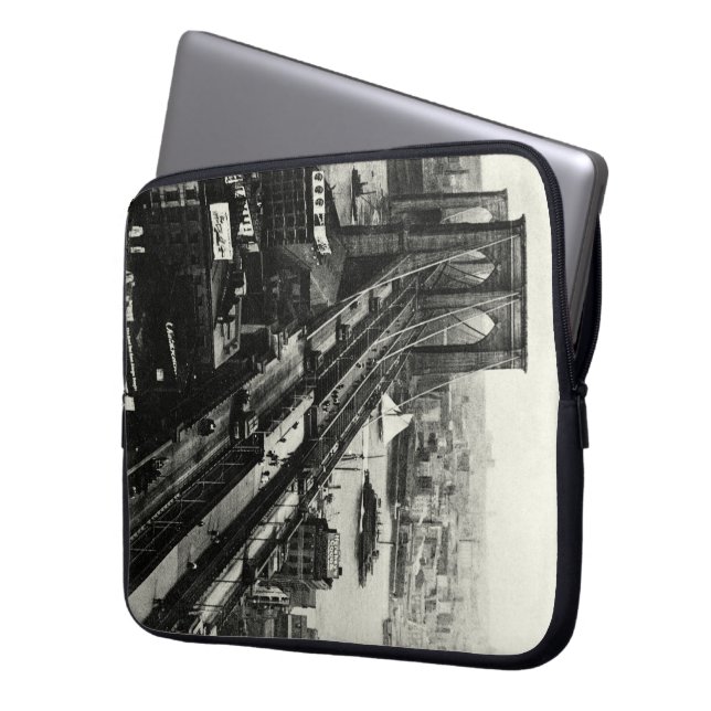 Brooklyn Bridge 1900 Laptop Fodral (Framsidan Vänster)