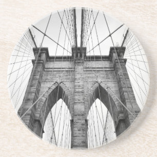 Brooklyn Bridge Architectural Black & White Photo Underlägg