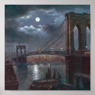 Brooklyn Bridge av Moonlight Poster