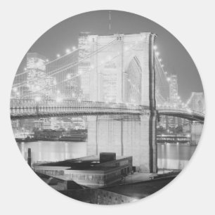 Brooklyn Bridge Black & White Runt Klistermärke