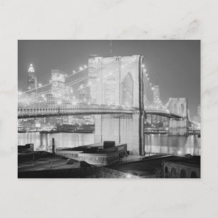 Brooklyn Bridge Black & White Vykort