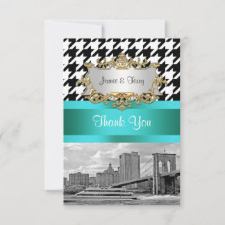 Brooklyn Bridge Blk Wht Houndstooth 2 Tack Kort