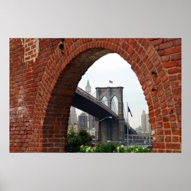 Brooklyn Bridge Brick Arch Poster (Framsidan)
