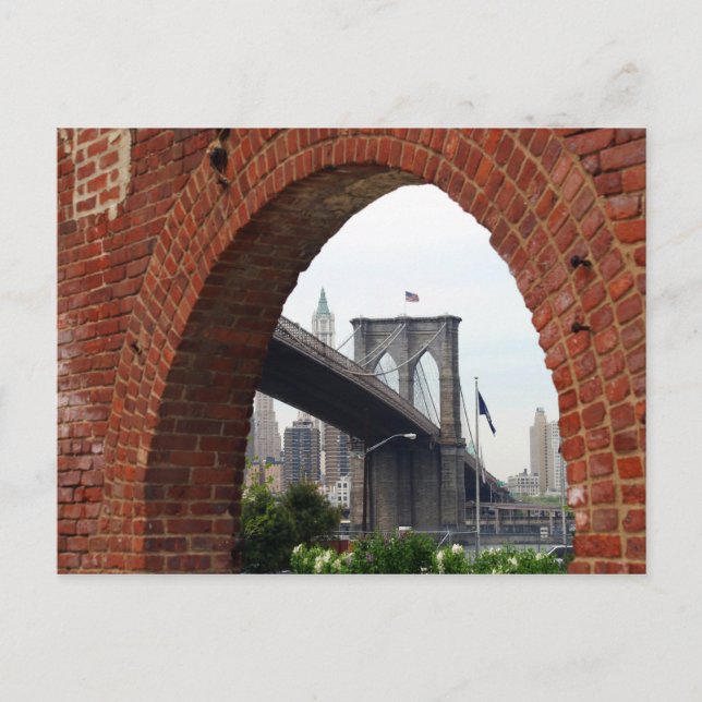 Brooklyn Bridge Brick Arch-vykort Vykort (Framsida)
