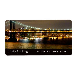 Brooklyn Bridge-Bröllopsetiketter Fraktsedel