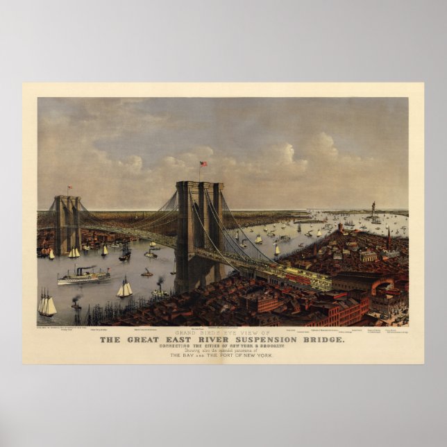 Brooklyn Bridge by and 1885) Poster (Framsidan)