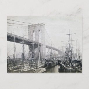 Brooklyn Bridge circa 1883 vykort