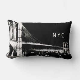 Brooklyn Bridge Design | NYC | Svartvitt Lumbarkudde