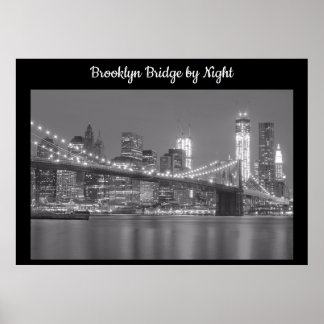 Brooklyn Bridge efter natt Poster