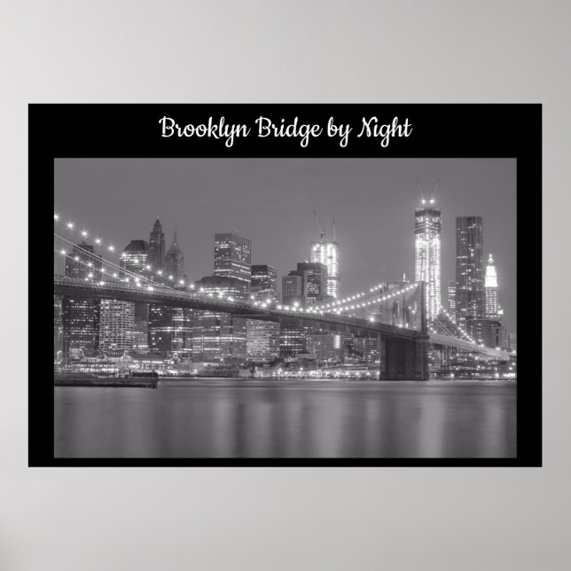 Brooklyn Bridge efter natt Poster (Framsidan)