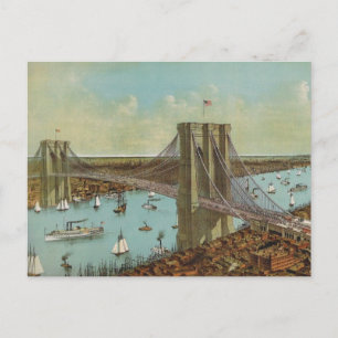 Brooklyn Bridge Färg vykort