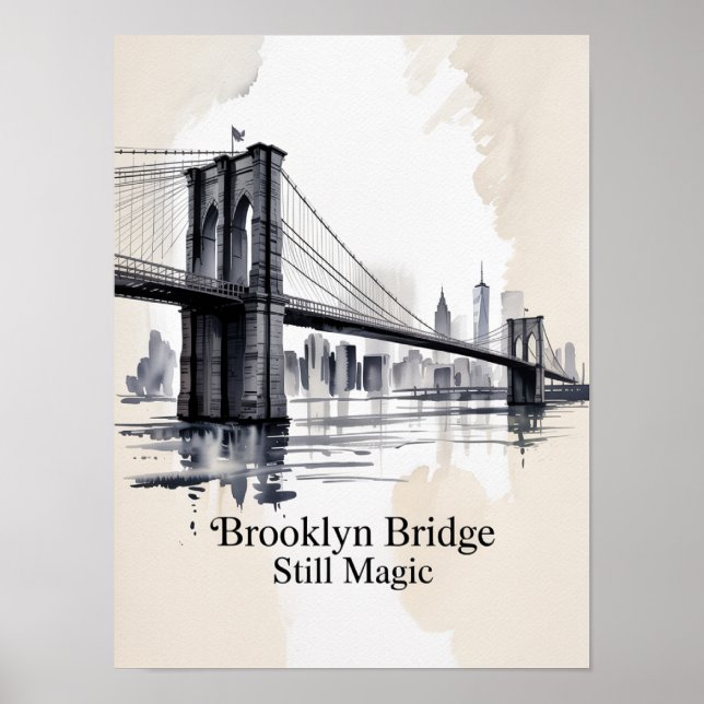 Brooklyn Bridge Fortfarande Magi Bläck Poster (Framsidan)