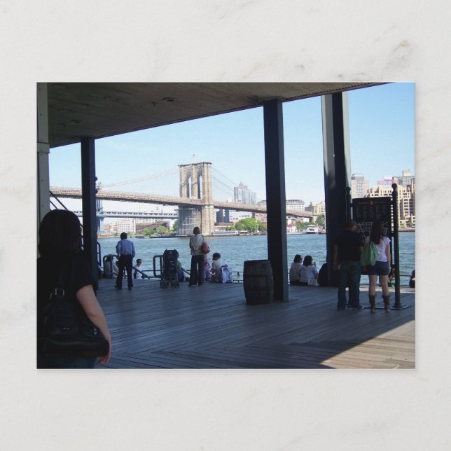 brooklyn bridge från sydlig gata vykort (Framsida)