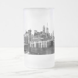 Brooklyn Bridge Frosted Glass Beer Mugg