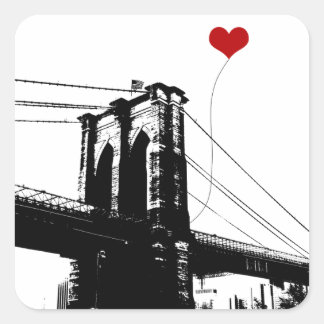 Brooklyn Bridge Fyrkantigt Klistermärke