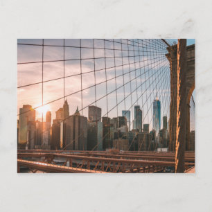 Brooklyn Bridge - Golden Hour (New York, NY) Vykort
