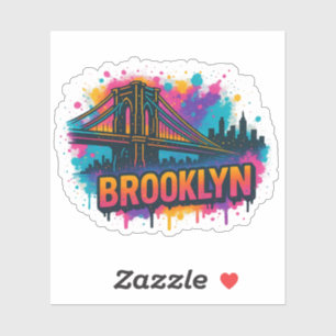 Brooklyn Bridge Graffiti Pop Art – Färgglad Urban Klistermärken