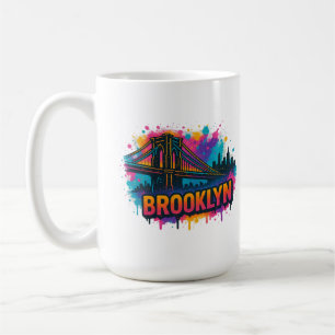 Brooklyn Bridge Graffiti Popkonst – Färgglad Urban Kaffemugg