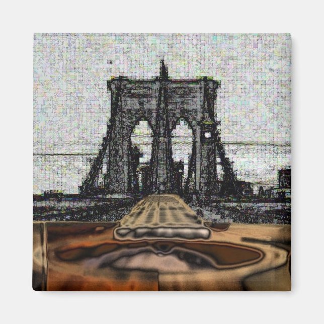 Brooklyn Bridge & Guitar Magnet (Framsidan)