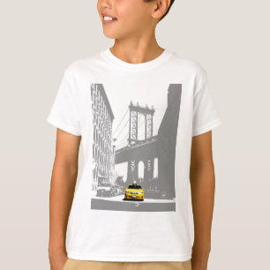 Brooklyn Bridge Gult Taxi New York City Nyc Boys T Shirt