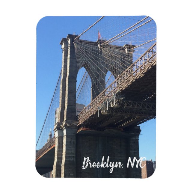 Brooklyn Bridge Himlar New York City NYC-foto Magnet (Vertikal)