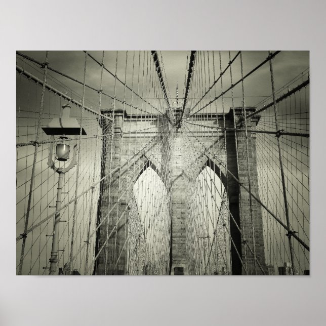 Brooklyn Bridge i Black and White, Small Poster (Framsidan)
