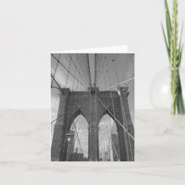 Brooklyn Bridge i Grått-registrerat gratulationsko Kort