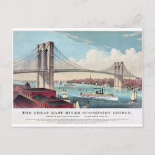 Brooklyn Bridge i New York City från 1883 Vykort